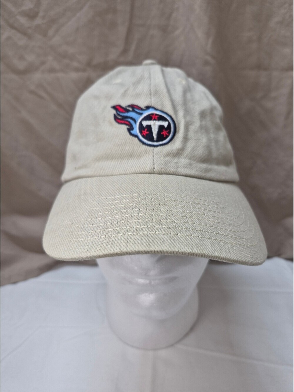 Beige Adjustable Baseball Cap with Tennessee Titans Logo Embroidery J155